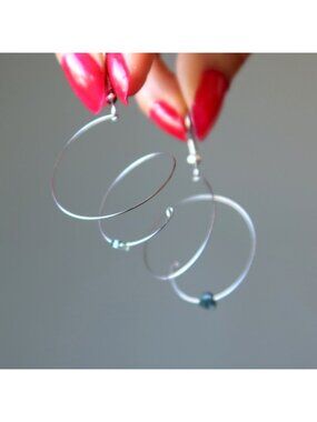 Moss Agate Earrings Heart Vortex Love Spiral Silver